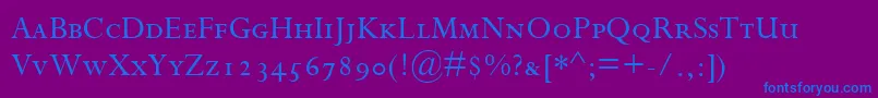PerpetuaSc Font – Blue Fonts on Purple Background