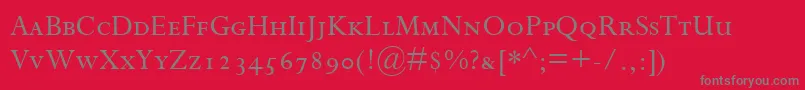 PerpetuaSc Font – Gray Fonts on Red Background
