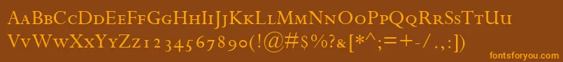 PerpetuaSc Font – Orange Fonts on Brown Background