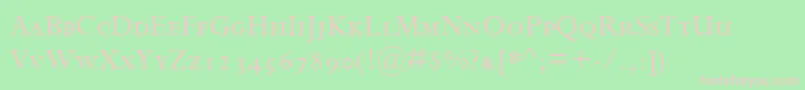 PerpetuaSc Font – Pink Fonts on Green Background