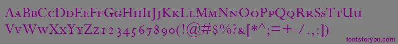 PerpetuaSc Font – Purple Fonts on Gray Background