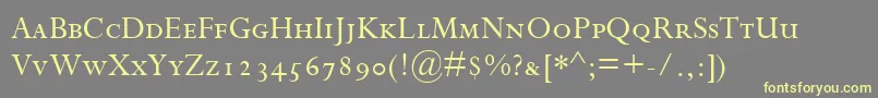 PerpetuaSc Font – Yellow Fonts on Gray Background