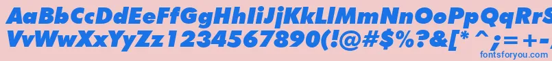 FuturaExtraBlackItalicBt Font – Blue Fonts on Pink Background