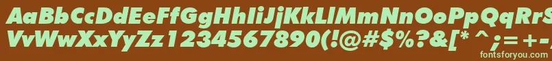 Weitere Informationen zur FuturaExtraBlackItalicBt-Schriftart FuturaExtraBlackItalicBt-Schriftart – Grüne Schriften auf braunem Hintergrund