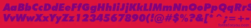 FuturaExtraBlackItalicBt Font – Purple Fonts on Red Background