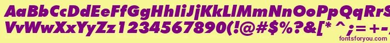 FuturaExtraBlackItalicBt Font – Purple Fonts on Yellow Background