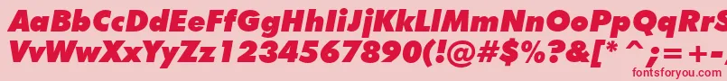 フォントFuturaExtraBlackItalicBt – ピンクの背景に赤い文字