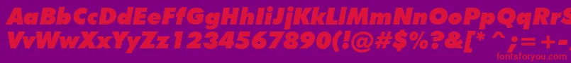 FuturaExtraBlackItalicBt Font – Red Fonts on Purple Background