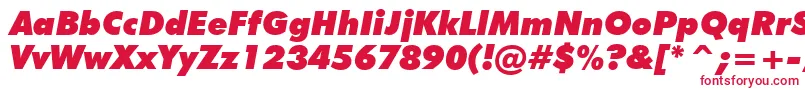 FuturaExtraBlackItalicBt-Schriftart – Rote Schriften auf weißem Hintergrund