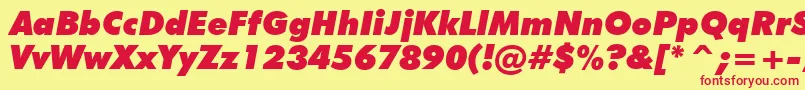 FuturaExtraBlackItalicBt Font – Red Fonts on Yellow Background