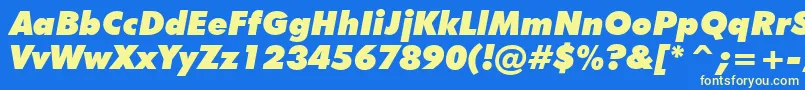 FuturaExtraBlackItalicBt Font – Yellow Fonts on Blue Background