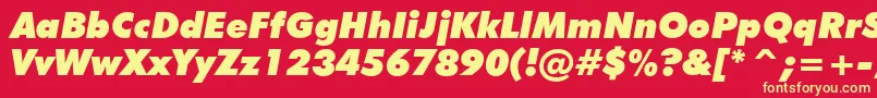 FuturaExtraBlackItalicBt Font – Yellow Fonts on Red Background