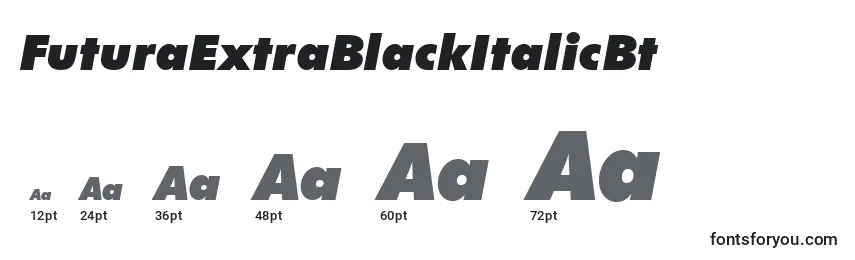 Размеры шрифта FuturaExtraBlackItalicBt