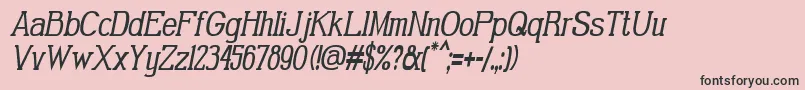 GabrielSerifCondensedItalic-fontti – mustat fontit vaaleanpunaisella taustalla