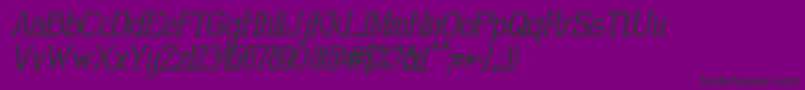 GabrielSerifCondensedItalic-fontti – mustat fontit violetilla taustalla