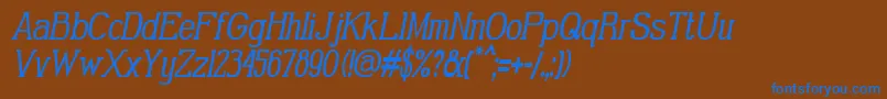 Шрифт GabrielSerifCondensedItalic – синие шрифты на коричневом фоне