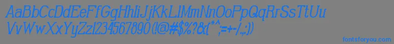 Шрифт GabrielSerifCondensedItalic – синие шрифты на сером фоне