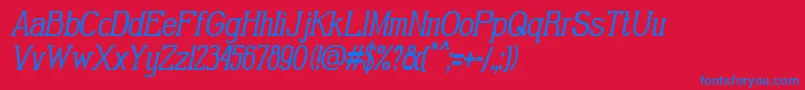 GabrielSerifCondensedItalic-fontti – siniset fontit punaisella taustalla