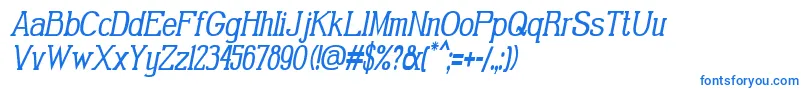 フォントGabrielSerifCondensedItalic – 白い背景に青い文字