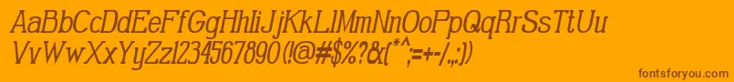 GabrielSerifCondensedItalic Font – Brown Fonts on Orange Background