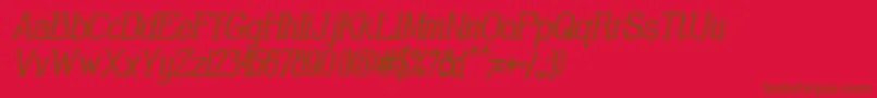 GabrielSerifCondensedItalic-fontti – ruskeat fontit punaisella taustalla