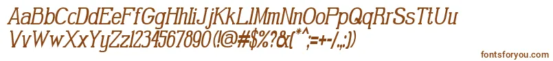 GabrielSerifCondensedItalic-Schriftart – Braune Schriften auf weißem Hintergrund
