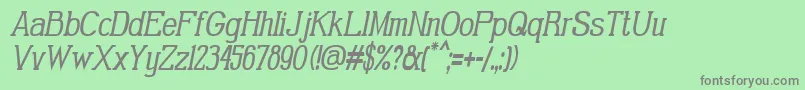 フォントGabrielSerifCondensedItalic – 緑の背景に灰色の文字