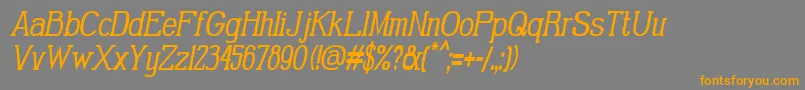 GabrielSerifCondensedItalic-fontti – oranssit fontit harmaalla taustalla