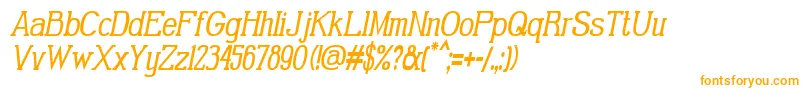 GabrielSerifCondensedItalic Font – Orange Fonts on White Background