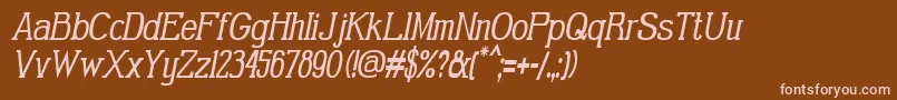 GabrielSerifCondensedItalic Font – Pink Fonts on Brown Background
