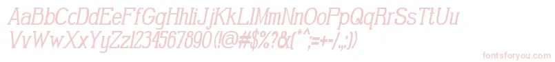 フォントGabrielSerifCondensedItalic – 白い背景にピンクのフォント