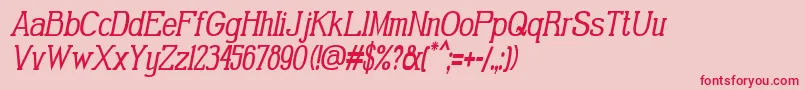 フォントGabrielSerifCondensedItalic – ピンクの背景に赤い文字
