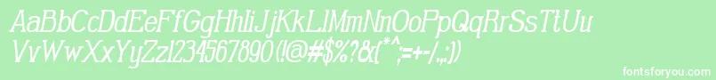 フォントGabrielSerifCondensedItalic – 緑の背景に白い文字