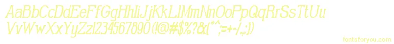 フォントGabrielSerifCondensedItalic – 白い背景に黄色の文字