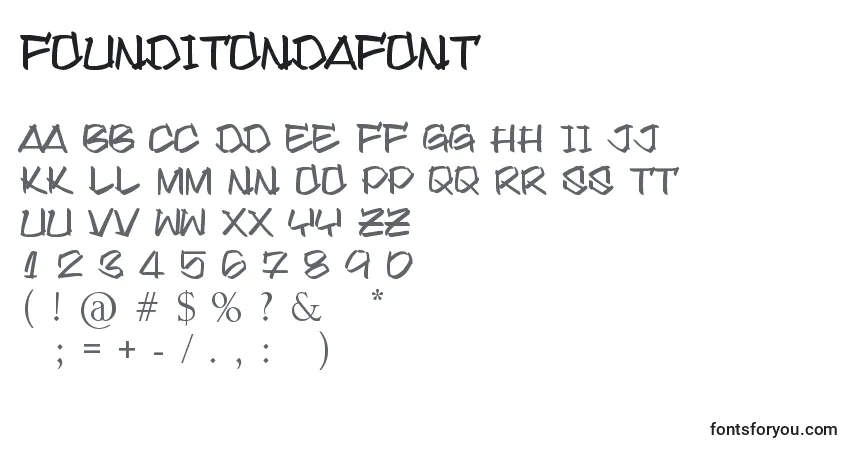 Czcionka FoundItOnDafont – alfabet, cyfry, specjalne znaki