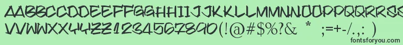 FoundItOnDafont Font – Black Fonts on Green Background