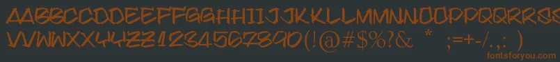 FoundItOnDafont-Schriftart – Braune Schriften auf schwarzem Hintergrund