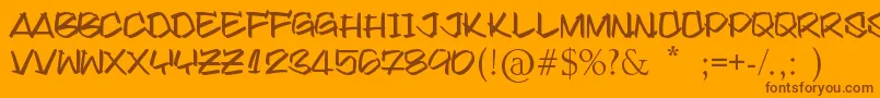 FoundItOnDafont Font – Brown Fonts on Orange Background