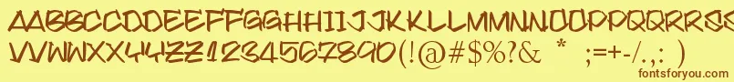 FoundItOnDafont Font – Brown Fonts on Yellow Background