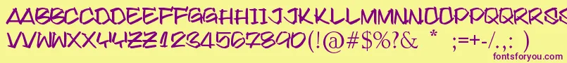 FoundItOnDafont Font – Purple Fonts on Yellow Background