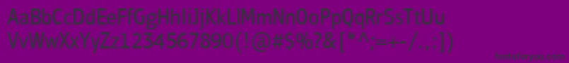 Шрифт PfbulletinsansproRegular – чёрные шрифты на фиолетовом фоне