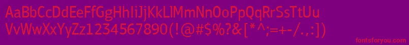 PfbulletinsansproRegular Font – Red Fonts on Purple Background