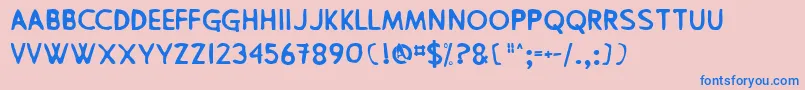 Weitere Informationen zur Pingpong-Schriftart Pingpong-Schriftart – Blaue Schriften auf rosa Hintergrund
