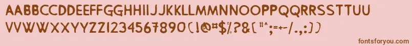 Czcionka Pingpong – brązowe czcionki na różowym tle