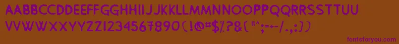 Pingpong Font – Purple Fonts on Brown Background