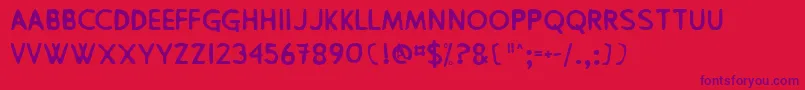 Pingpong Font – Purple Fonts on Red Background