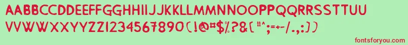 Pingpong Font – Red Fonts on Green Background
