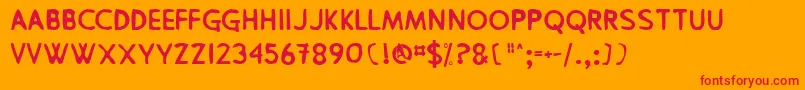 Pingpong Font – Red Fonts on Orange Background
