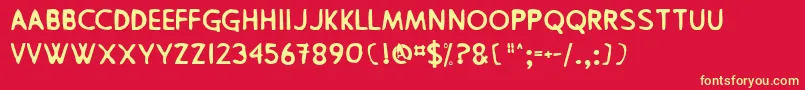 Pingpong Font – Yellow Fonts on Red Background