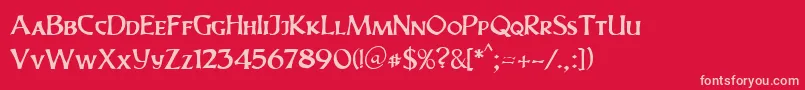 Ovalico41Db Font – Pink Fonts on Red Background